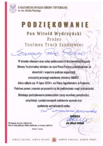 Подяка від 6-ї Мазовецької бригади територіальної оборони!
