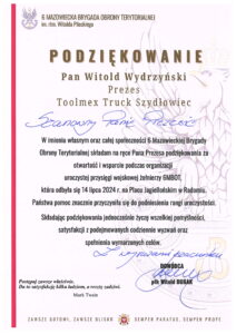 Podziękowania od 6 Mazowieckiej Brygady Obrony Terytorialnej!